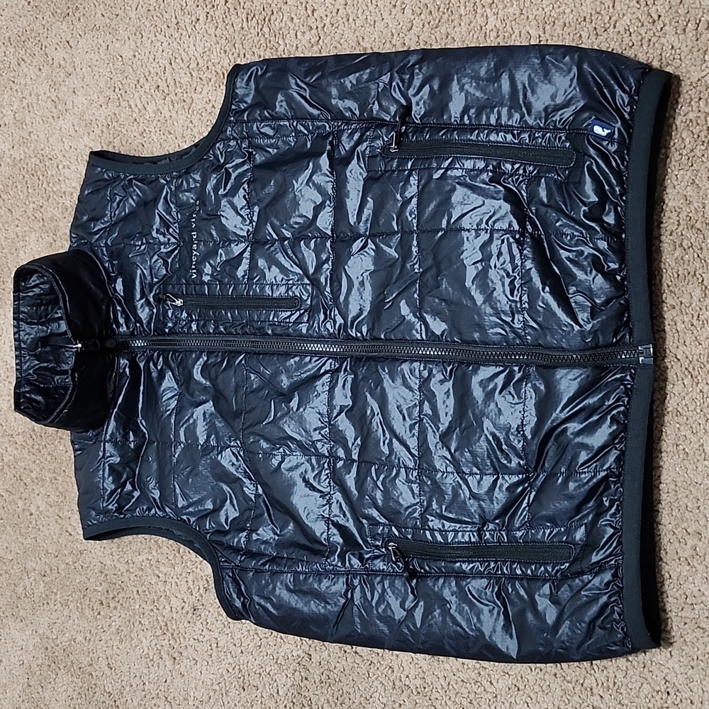 Vineyard Vines Martha Vineyard Black Puffer Vest Jacket Men's Size S Small - Picture 5 of 12